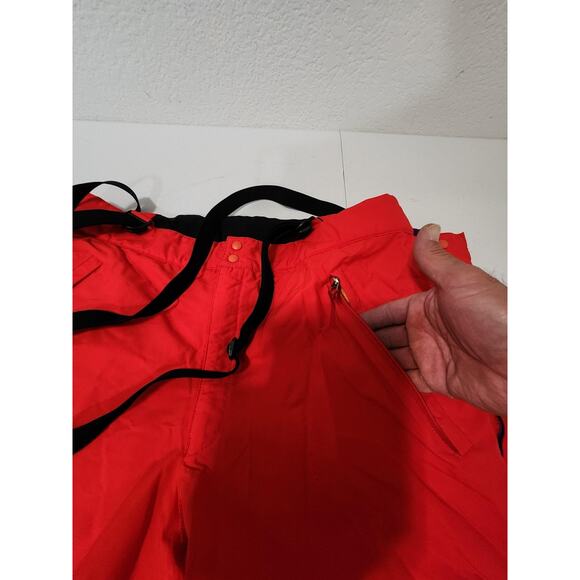 Vtg Patagonia Snow Pants Mens 36X33* Red Full Side Zip Ski Insulated Suspenders - Picture 14 of 16